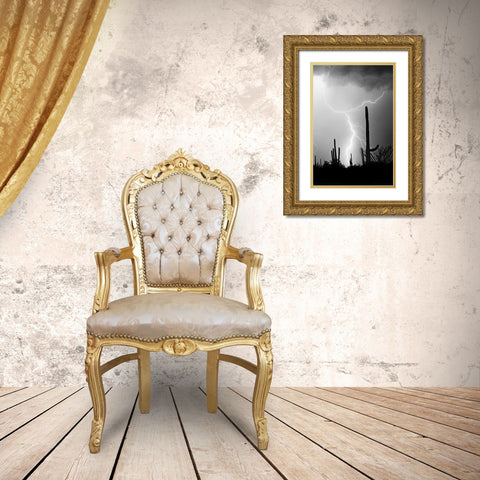 Hot August Night BW Gold Ornate Wood Framed Art Print with Double Matting by Taylor, Douglas