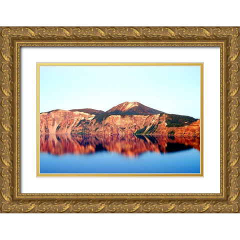 Dusk at Crater Lake Gold Ornate Wood Framed Art Print with Double Matting by Taylor, Douglas