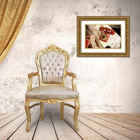 Vintage Phone II Gold Ornate Wood Framed Art Print with Double Matting by Clayton-Thompson, Philip