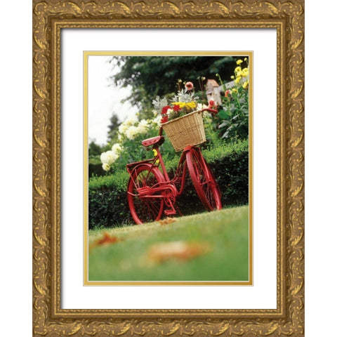 Vintage Bicycle II Gold Ornate Wood Framed Art Print with Double Matting by Clayton-Thompson, Philip