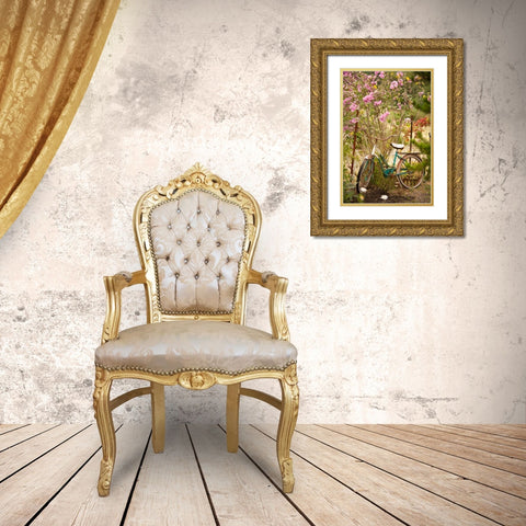 Vintage Bicycle IV Gold Ornate Wood Framed Art Print with Double Matting by Clayton-Thompson, Philip
