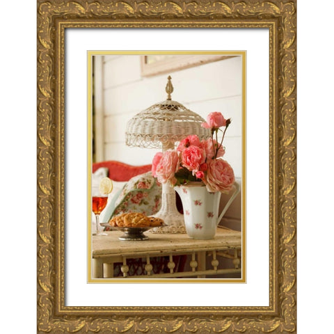 Summer Arrangement I Gold Ornate Wood Framed Art Print with Double Matting by Clayton-Thompson, Philip