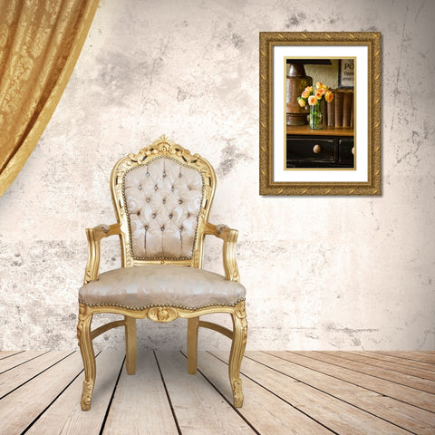 Flowers and Antiquities I Gold Ornate Wood Framed Art Print with Double Matting by Clayton-Thompson, Philip