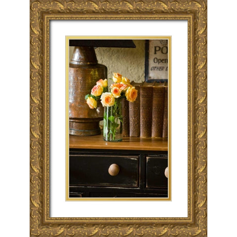 Flowers and Antiquities I Gold Ornate Wood Framed Art Print with Double Matting by Clayton-Thompson, Philip
