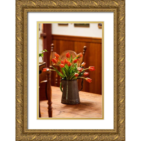 Fresh Tulips I Gold Ornate Wood Framed Art Print with Double Matting by Clayton-Thompson, Philip