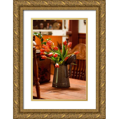 Fresh Tulips II Gold Ornate Wood Framed Art Print with Double Matting by Clayton-Thompson, Philip