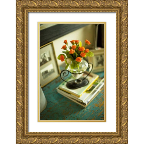 Spring Bouquet I Gold Ornate Wood Framed Art Print with Double Matting by Clayton-Thompson, Philip