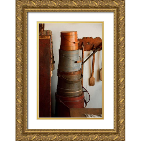 Hat Boxes II Gold Ornate Wood Framed Art Print with Double Matting by Clayton-Thompson, Philip