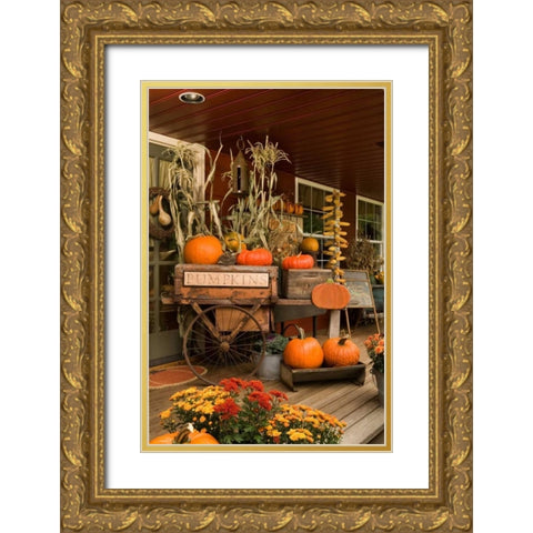 Autumn Harvest I Gold Ornate Wood Framed Art Print with Double Matting by Clayton-Thompson, Philip