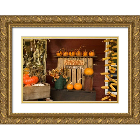 Autumn Harvest III Gold Ornate Wood Framed Art Print with Double Matting by Clayton-Thompson, Philip