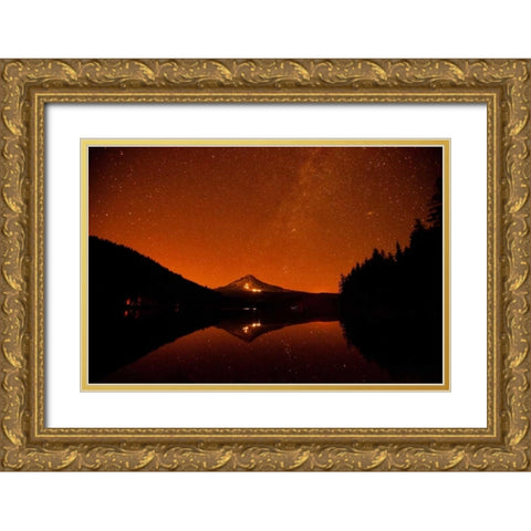 Aurora II Gold Ornate Wood Framed Art Print with Double Matting by Clayton-Thompson, Philip