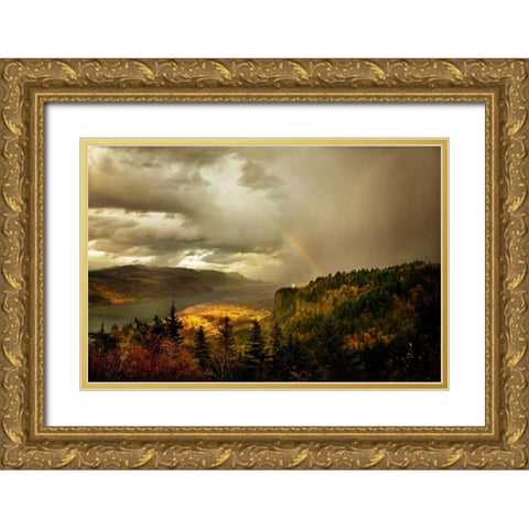 The Gorge II Gold Ornate Wood Framed Art Print with Double Matting by Clayton-Thompson, Philip