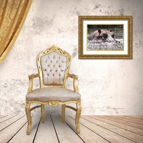 Hippo I Gold Ornate Wood Framed Art Print with Double Matting by Underdahl, Dana