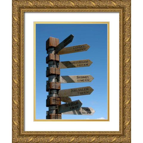 Sign Post Gold Ornate Wood Framed Art Print with Double Matting by Underdahl, Dana