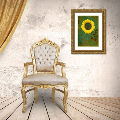 Sunflower Gold Ornate Wood Framed Art Print with Double Matting by Geyman, Vitaly