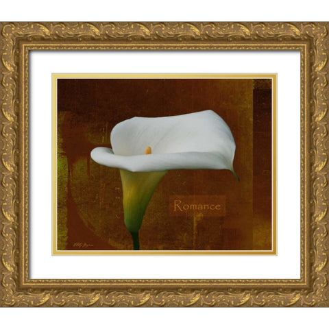 Calla Lily Romance Gold Ornate Wood Framed Art Print with Double Matting by Geyman, Vitaly
