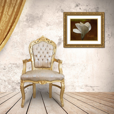 Zen Tulip Freedom Gold Ornate Wood Framed Art Print with Double Matting by Geyman, Vitaly