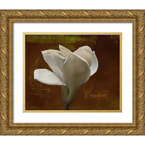 Zen Tulip Freedom Gold Ornate Wood Framed Art Print with Double Matting by Geyman, Vitaly