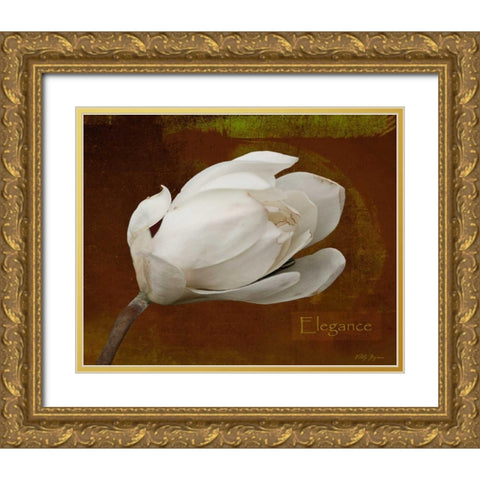 Floral Dance Elegance Gold Ornate Wood Framed Art Print with Double Matting by Geyman, Vitaly