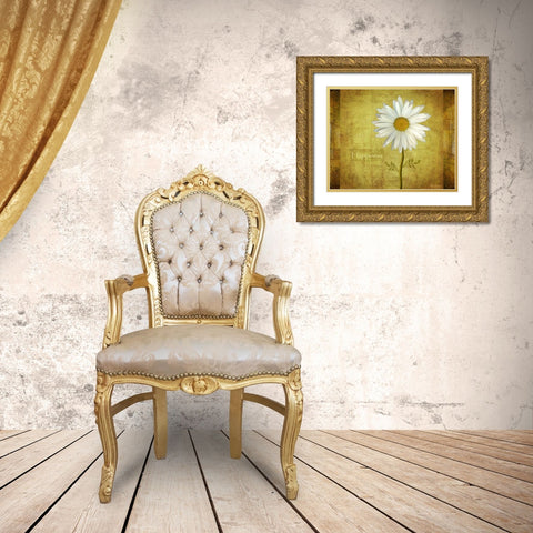 Daisy Happiness Gold Ornate Wood Framed Art Print with Double Matting by Geyman, Vitaly