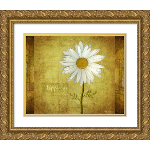 Daisy Happiness Gold Ornate Wood Framed Art Print with Double Matting by Geyman, Vitaly