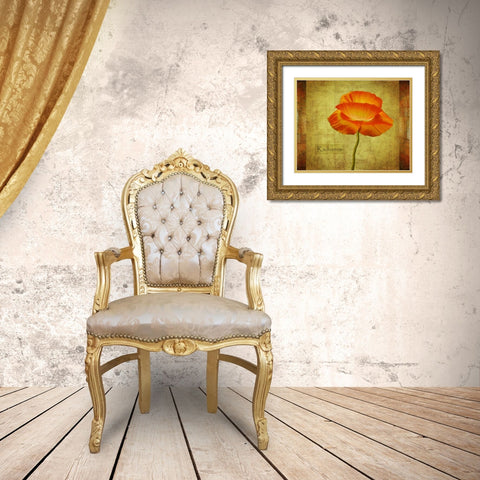 Dancing Poppy Radiance Gold Ornate Wood Framed Art Print with Double Matting by Geyman, Vitaly