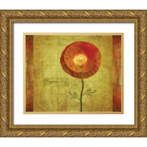 Poppy Serenity Gold Ornate Wood Framed Art Print with Double Matting by Geyman, Vitaly
