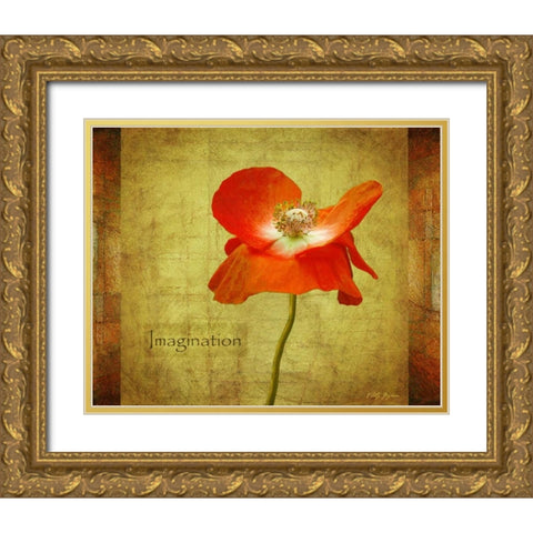 Velvet Poppy Imagination Gold Ornate Wood Framed Art Print with Double Matting by Geyman, Vitaly