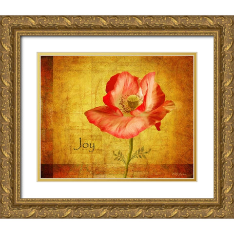 Royal Poppy Joy Gold Ornate Wood Framed Art Print with Double Matting by Geyman, Vitaly