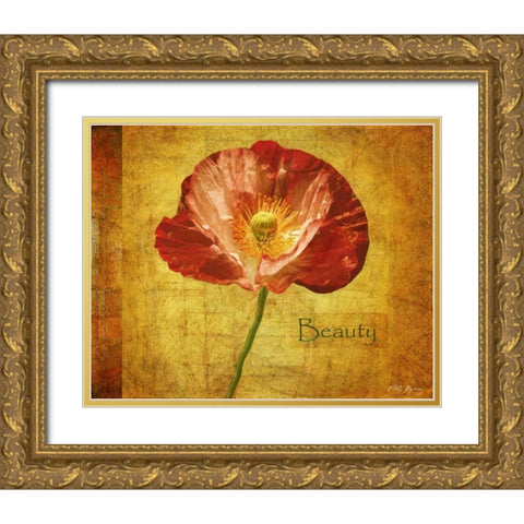 Royal Poppy Beauty Gold Ornate Wood Framed Art Print with Double Matting by Geyman, Vitaly