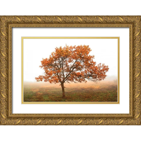 Burning Oak Gold Ornate Wood Framed Art Print with Double Matting by Geyman, Vitaly