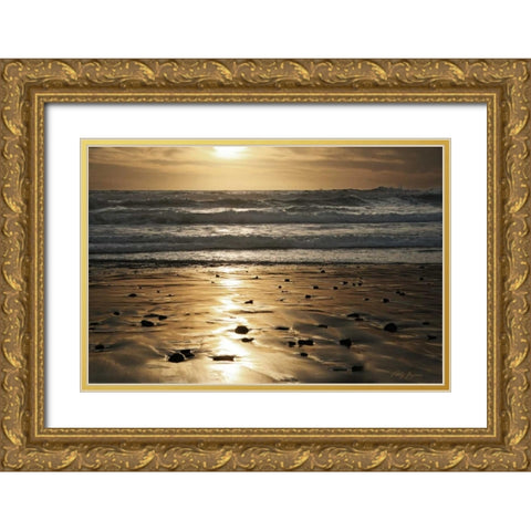 Golden Sunset Gold Ornate Wood Framed Art Print with Double Matting by Geyman, Vitaly