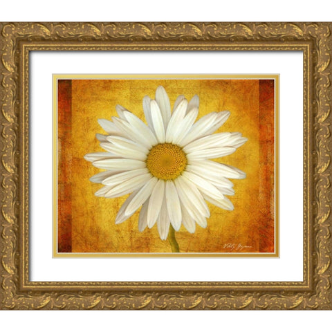 Daisy in Gold Gold Ornate Wood Framed Art Print with Double Matting by Geyman, Vitaly