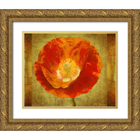 Sun Poppy I Gold Ornate Wood Framed Art Print with Double Matting by Geyman, Vitaly