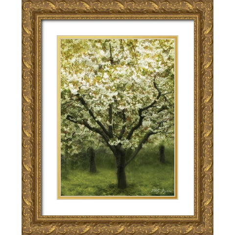 White Cherry Tree I Gold Ornate Wood Framed Art Print with Double Matting by Geyman, Vitaly