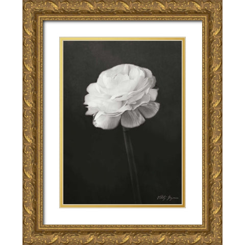 Renunculus Gold Ornate Wood Framed Art Print with Double Matting by Geyman, Vitaly