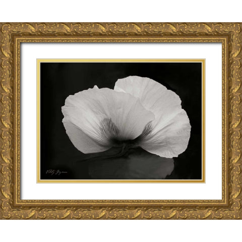 Night Poppy II Gold Ornate Wood Framed Art Print with Double Matting by Geyman, Vitaly