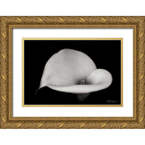 Calla Lily IV Gold Ornate Wood Framed Art Print with Double Matting by Geyman, Vitaly