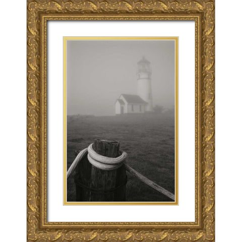Misty Lighthouse I Gold Ornate Wood Framed Art Print with Double Matting by Geyman, Vitaly