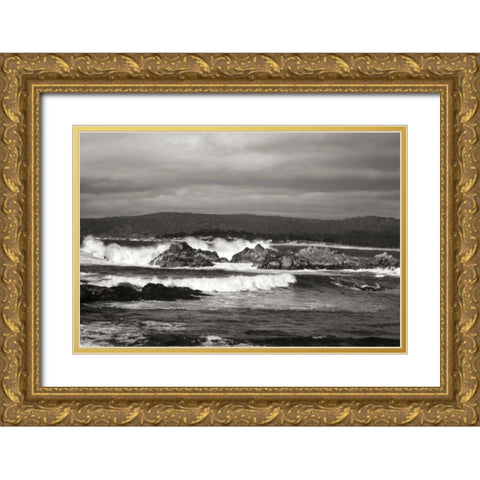Ocean Fury I Gold Ornate Wood Framed Art Print with Double Matting by Geyman, Vitaly