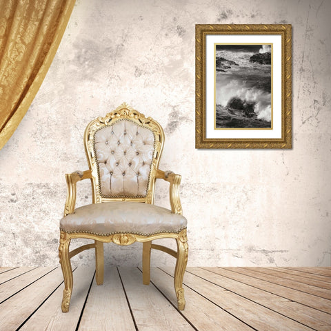 Ocean Fury III Gold Ornate Wood Framed Art Print with Double Matting by Geyman, Vitaly