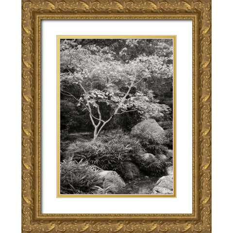 Japanese Park I BandW Gold Ornate Wood Framed Art Print with Double Matting by Geyman, Vitaly