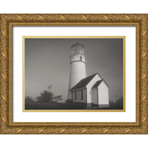 Misty Lighthouse III Gold Ornate Wood Framed Art Print with Double Matting by Geyman, Vitaly