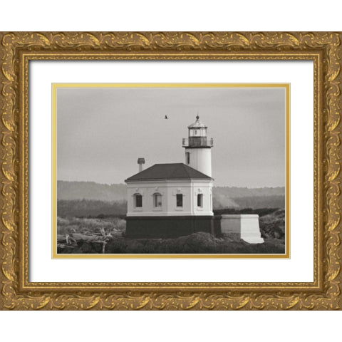 Misty Lighthouse V Gold Ornate Wood Framed Art Print with Double Matting by Geyman, Vitaly