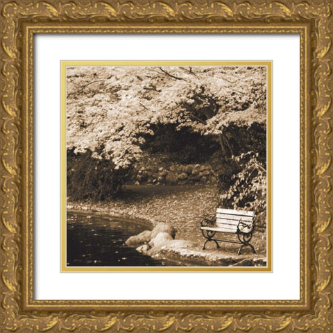 Autumn Trio II Gold Ornate Wood Framed Art Print with Double Matting by Geyman, Vitaly