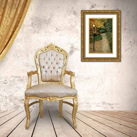 Autumn Path I Gold Ornate Wood Framed Art Print with Double Matting by Geyman, Vitaly