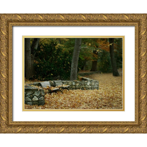 Autumn Paradise III Gold Ornate Wood Framed Art Print with Double Matting by Geyman, Vitaly