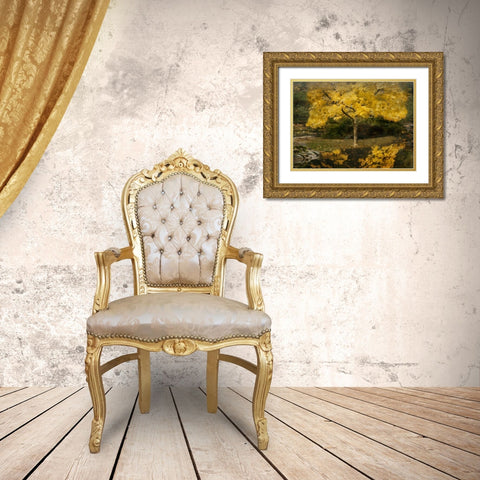Autumn Reflections III Gold Ornate Wood Framed Art Print with Double Matting by Geyman, Vitaly