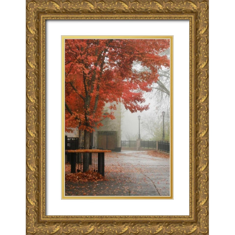 Fall Plaza IV Gold Ornate Wood Framed Art Print with Double Matting by Geyman, Vitaly