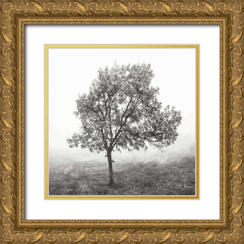 Burning Oak BW VI Gold Ornate Wood Framed Art Print with Double Matting by Vitaly, Geyman